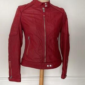 NWT New York - SCHOTT USA stunning leather motorcycle jacket in Red, never worn